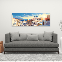 Toile 16 x 48 - Santorin vue du haut