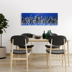 Toile 16 x 48 - Ville en bleu