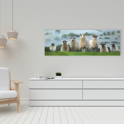 Toile 16 x 48 - Troupeau de moutons