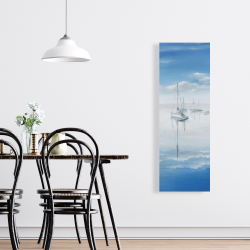 Toile 16 x 48 - Voiliers sur le lac tranquille