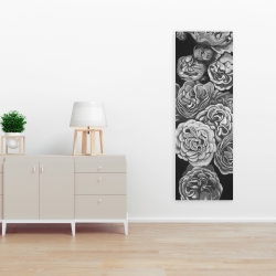 Toile 16 x 48 - Dahlias en tons de gris