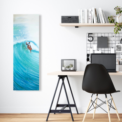 Canvas 16 x 48 - Surfer in the middle of the wave