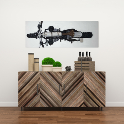 Canvas 16 x 48 - Overhead view of a motorcycle