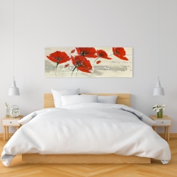 Toile 16 x 48 - Fleur rouge abstraite dans le vent