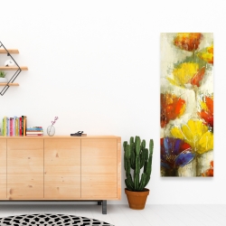 Toile 16 x 48 - Fleurs jaunes modernes