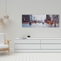 Canvas 16 x 48 - Street scene with cars
