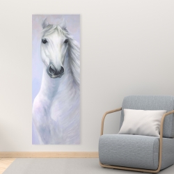 Canvas 16 x 48 - Powerful white horse