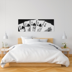 Toile 16 x 48 - Jeu de cartes noir et blanc