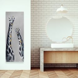 Canvas 16 x 48 - Steel blue giraffe