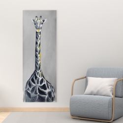 Toile 16 x 48 - Girafe bleu acier