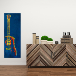 Toile 16 x 48 - Guitare bleue abstraite et moderne