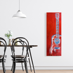 Canvas 16 x 48 - Modern red abstract guitar