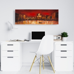 Toile 16 x 48 - Venise à l'aube rouge