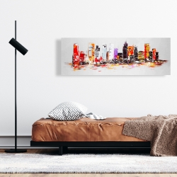 Canvas 16 x 48 - Abstract city in bright colors