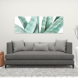 Toile 16 x 48 - Plante désertique rayée à l'aquarelle