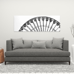 Toile 16 x 48 - Grande roue monochrome