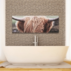 Canvas 16 x 48 - Desaturated highland cow