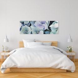 Toile 16 x 48 - Fleurs hortensia