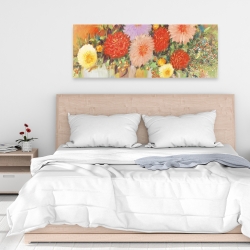 Canvas 16 x 48 - Colorful abstract flowers