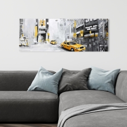 Canvas 16 x 48 - New york city with taxis