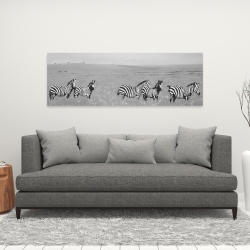 Canvas 16 x 48 - Zebras in the savannah