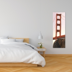 Toile 16 x 48 - Coucher de soleil sur le golden gate bridge