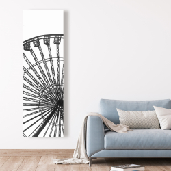 Toile 20 x 60 - Grande roue monochrome