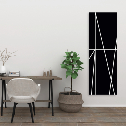 Canvas 20 x 60 - White stripes on black background