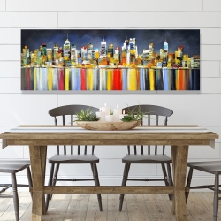Canvas 20 x 60 - Colorful reflection of a cityscape by night
