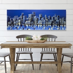 Toile 20 x 60 - Ville en bleu