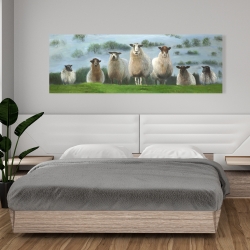 Toile 20 x 60 - Troupeau de moutons