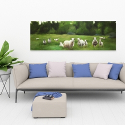 Toile 20 x 60 - Champ de moutons