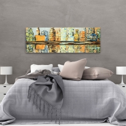 Toile 20 x 60 - Reflets d'une ville colorée