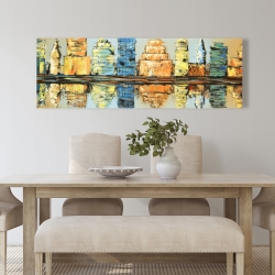 Toile 20 x 60 - Reflets d'une ville colorée et abstraite