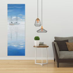 Toile 20 x 60 - Deux voiliers sur le lac tranquille