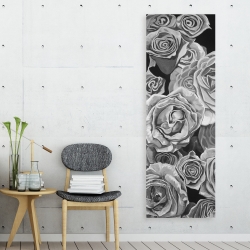 Canvas 20 x 60 - Grayscale roses