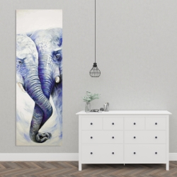 Toile 20 x 60 - Couple éléphants qui s'aiment