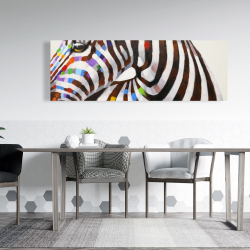 Canvas 20 x 60 - Colorful zebra