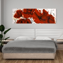 Canvas 20 x 60 - Abstract red flowers field