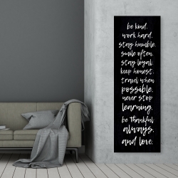 Toile 20 x 60 - Be kind. work hard. stay humble...