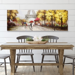 Toile 20 x 60 - Passants près de la tour eiffel