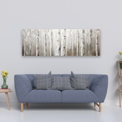 Canvas 20 x 60 - White birches on gray background