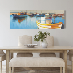 Canvas 20 x 60 - Fishing boats at the marina