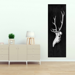 Toile 20 x 60 - Crâne de cerf dans le noir