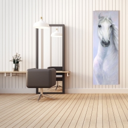 Canvas 20 x 60 - Powerful white horse