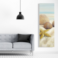 Canvas 20 x 60 - Starfish and seashells view on the beach