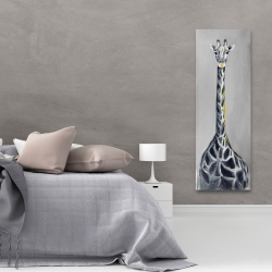 Toile 20 x 60 - Girafe bleu acier