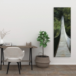 Canvas 20 x 60 - Suspended bridge in the forest