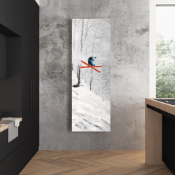 Toile 20 x 60 - Homme skiant sur un terrain escarpé