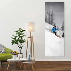 Canvas 20 x 60 - Man skiing in mountain